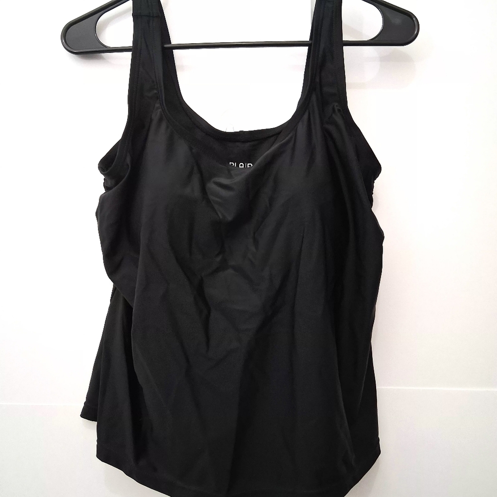 BLAIR Black Women's Swim One Piece Tankini Top Size 12